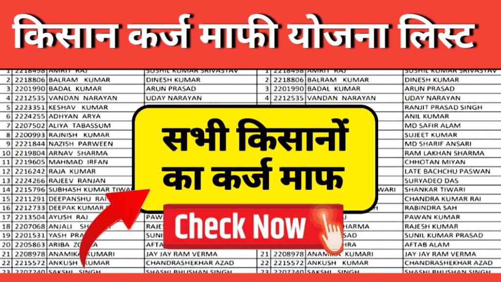 Kisan Karj Mafi Yojana List