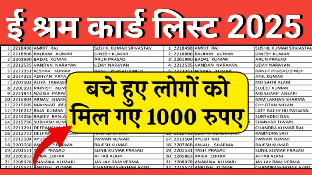 E Shram Card List 2025